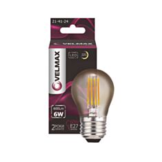 Лампа світлодіодна Velmax Філамент Amber 21-41-24 G45 6W E27 2500K 600Lm - фото