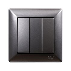 Вимикач триклавішний Gunsan Visage VS 28 17 160 димчастий - фото