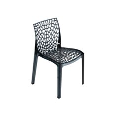 Стілець обідній пластмасовий Grand Soleil S6316TRY transparante fumo scuro чорний - фото