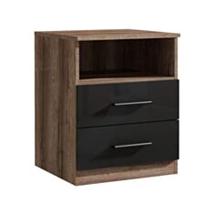 Тумба приліжкова Jawa JWK111 дуб темний/чорний глянець - фото