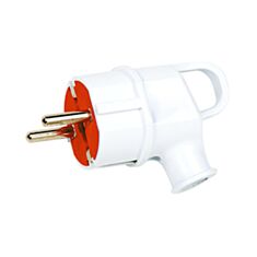 Вилка Horoz Electric 300-000-703 угловая с заземлением белая - фото