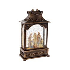 Декоративний ліхтар Дари волхвів BonaDi з LED підсвіткою 919-017 29 см коричневий - фото