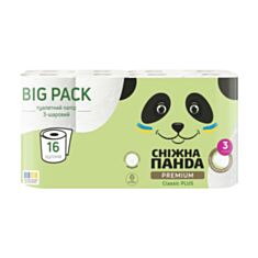 Папір туалетний Сніжна Панда Premium Classic Plus 16 шт - фото