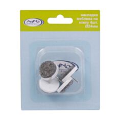 Накладка меблева на ніжки Arino 4 шт 24 мм біла - фото