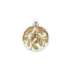 Ялинкова іграшка скляна ручної роботи Orbital Д-174-2 6 см золота - фото