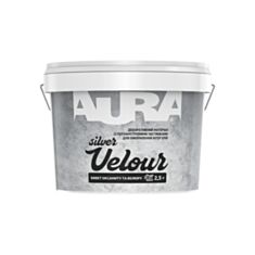 Декоративна фарба акрилова Aura Velour Silver покриття з ефектом оксамиту 2,5 л - фото