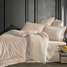 Комплект постільної білизни Saheser Jakarli Saten Austin beige 200*220 см - фото