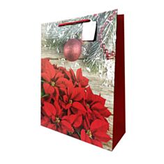 Пакет подарочный Гулливер Рождественские цветы 291411 42 см - фото
