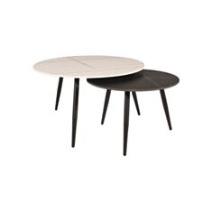 Комплект журнальних столиків Signal Kora B чорний/білий - фото