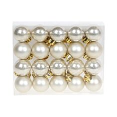 Набір ялинкових куль BonaDi 147-330 3 см 20 шт шампань - фото