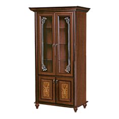 Витрина двухдверная Верона орех - фото