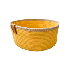 Корзина бавовняна Diy жовта+джут 20 см - фото