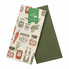 Набор вафельных полотенец Home Line Специи 183922 45*60 см терракотовый/авокадо 2 шт - фото