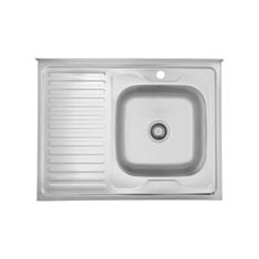 Кухонная мойка накладная Kroner Satin 6080R 0,6 мм 80*60 см сатин - фото
