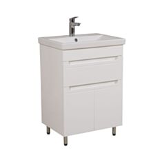 Тумба Aqua Rodos Омега біла з умивальником Еліт 60 см - фото
