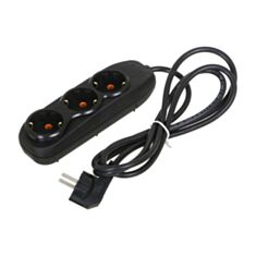 Комплект удлинитель с тройником Nilson 3 гнезда 2 м с заземлением черный - фото