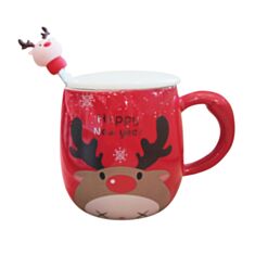 Кружка с крышкой и ложкой Olens Олень О8030-220 360 мл - фото