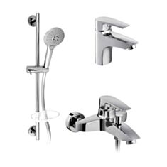 Набор смесителей Aqua Rodos Lal 9FA123B99N10+9FA123W99N10+душевая гарнитура IM-F03 - фото