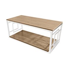 Столик журнальний Метал-Дизайн Квадро 110*50 см дуб античний/білий - фото