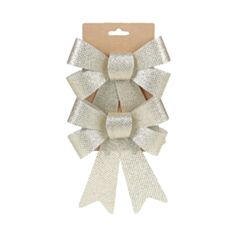 Декор новорічний Бант BonaDi 821-215 14*20 см шампань 2 шт - фото