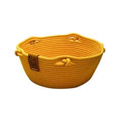 Корзина Diy с узелками желтая - фото