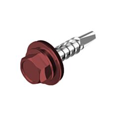 Саморез с шайбой Metalvis RAL3009 4,8*35 мм 15 шт темная вишня - фото