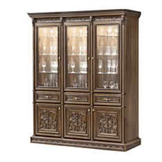 Вітрина тридверна Тоскана Нова варіант №2 горіх - фото