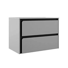 Тумба Ювента Art Art-60 с умывальником Piedra 61 см серая - фото