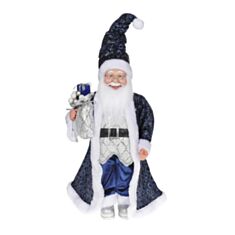 Новогодняя игрушка Санта BonaDi NY14-533 45 см синяя - фото