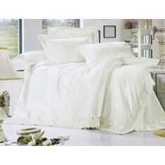 Комплект постельного белья La Scala Lux-070 жаккард шолк+вишивка шолк 200*220 - фото