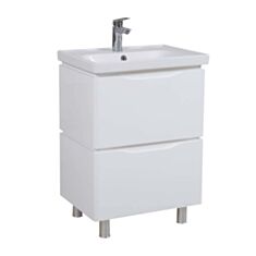 Тумба Aqua Rodos Венеція підлогова біла з умивальником Frame 60 см - фото