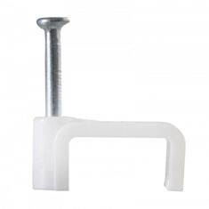 Скоба АСКО-УКРЕМ плоская 7 мм белая 100 шт - фото