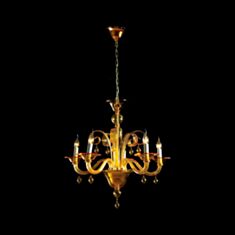 Люстра Laguna Veneciya 45313-05 5*40W E14 220V венецианское стекло золото - фото