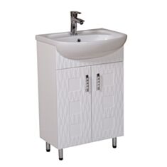 Тумба Aqua Rodos Ассоль напольная 55см белая с умывальником новая - фото