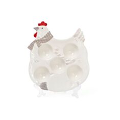 Тарелка для яиц Курочка BonaDi 834-722 5 шт 24 см белая - фото