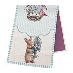 Наперон великодній гобеленовий Limaso BLUE BUNNIES-37 Пасхальні мотиви 37*100 см - фото