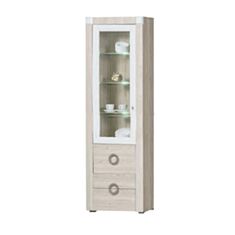 Вітрина однодверна з чотирма шухлядами Твіст ясен Ніагара - фото