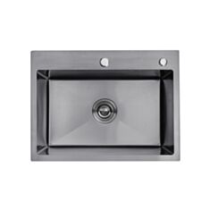 Кухонная мойка Kroner KRP Schwarze-5843HM встроенная 3/1 мм 43*58 см - фото