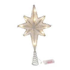 Верхушка на елку с подсветкой Звезда BonaDi NY12-374 40 см белая - фото