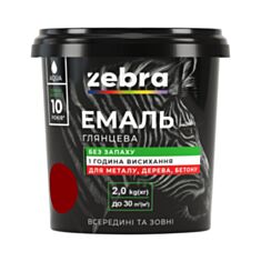 Емаль акрилова Зебра 76 темно-вишнева 2 кг - фото