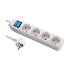 Удлинитель Electraline 62417 4 розетки 1,5 м с заземлением и кнопкой - фото