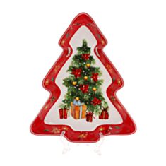 Блюдо порцелянове BonaDi Святковий флер 498-244 форма ялинки 30,5 см - фото