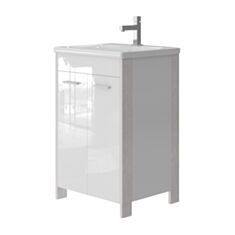 Тумба Ювента Brooklyn Br-55 на ніжках з умивальником Soft 55 см біла - фото