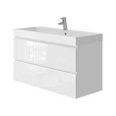 Тумба Ювента Savona New Sv-100 с умывальником Streng 100 см белая - фото