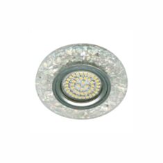 Светильник точечный Feron 8585-2 MR16 с LED подсветкой мерцающий белый серебро - фото