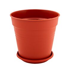 Горщик Алеана Глорія з підставкою 114018 18,5*18 см теракотовий - фото