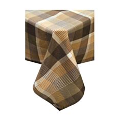 Скатертина Прованс Toffee коричнева клітинка 180*136 см - фото