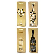 Пакет для бутылки Дом Упаковки 3777B 12*35*9 см в ассортименте - фото