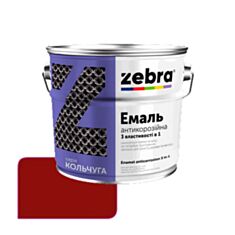 Емаль антикорозійна Zebra 3 в 1 Кольчуга 76 темно-вишнева 2 кг - фото