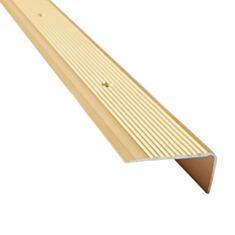 Поріг алюмінієвий ТІС АС22-з09 П-7 сходовий рифлений 45*22 мм 90 см золото - фото